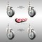 Service Caster 4 Inch 316SS Thermoplastic Rubber Wheel Swivel 3/8 Inch Threaded Stem Caster Set SCC-SS316TS20S414-TPRB-381615-4 - alternate 3